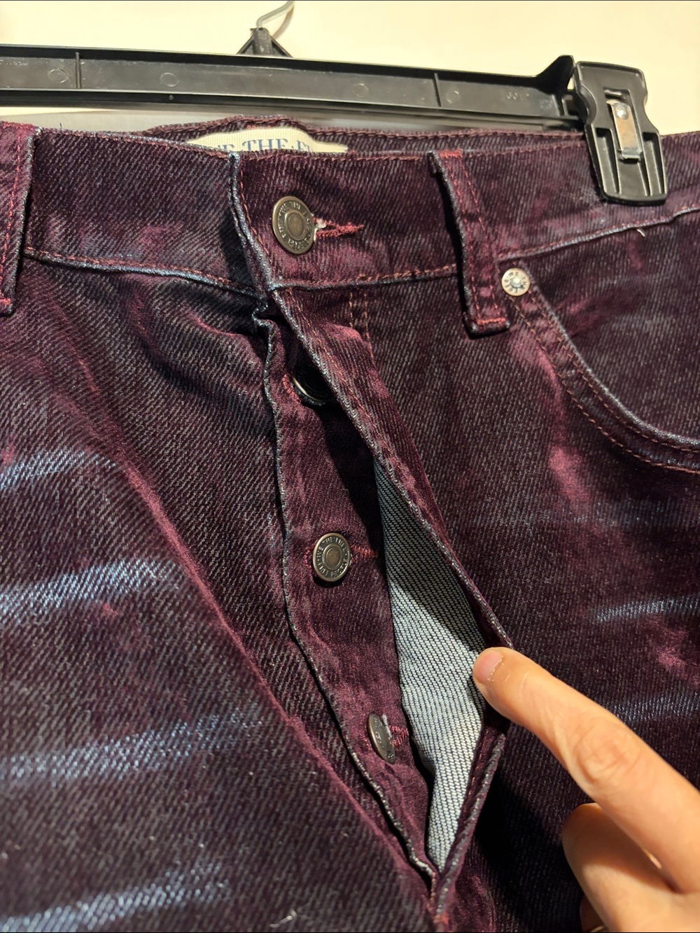 Free People Straight Leg Jeans in Deep Plum - Picture 7 of 10